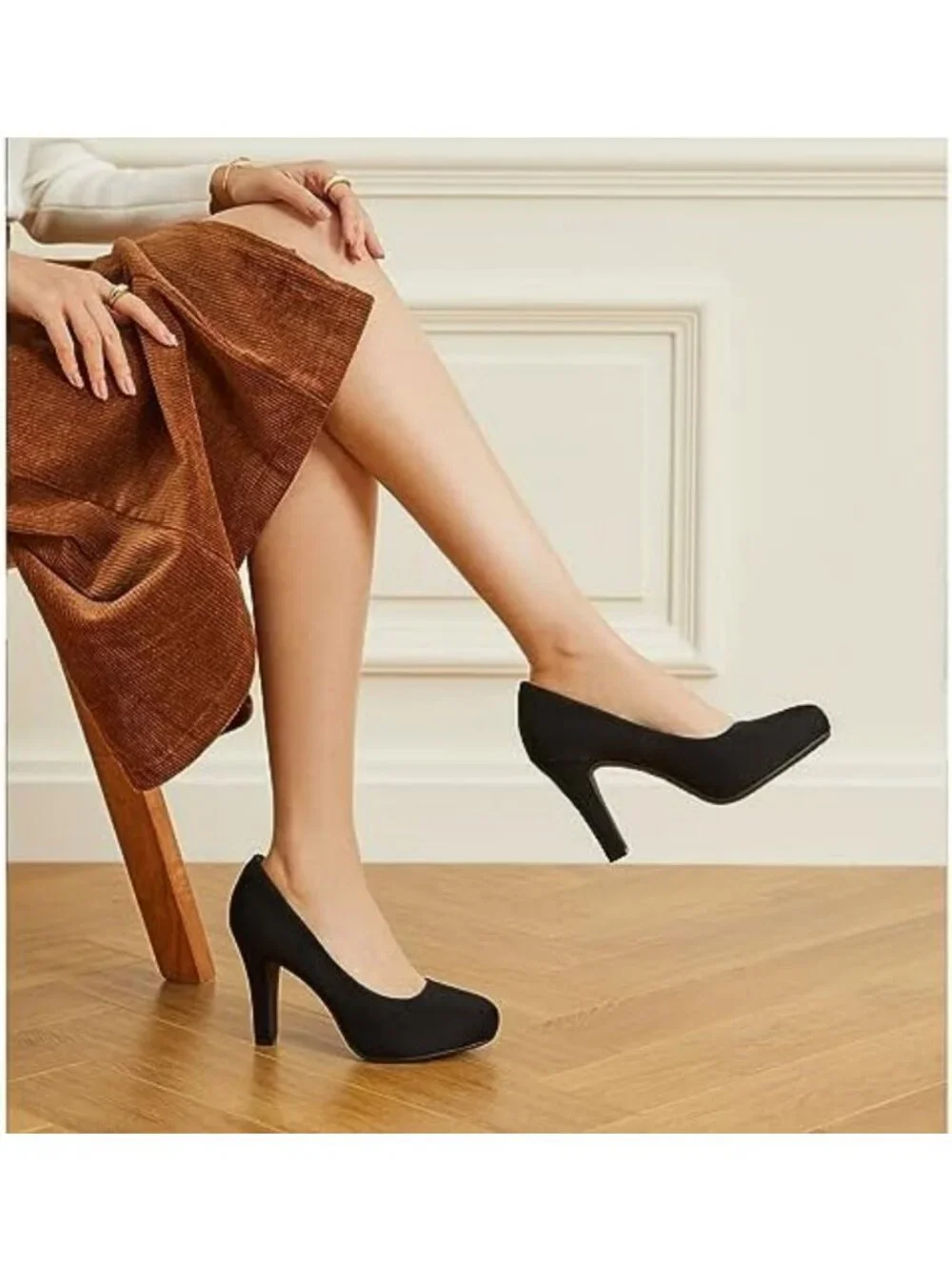 Stylish Platform High Heels - Black, White, Brown & Nude - 3.2